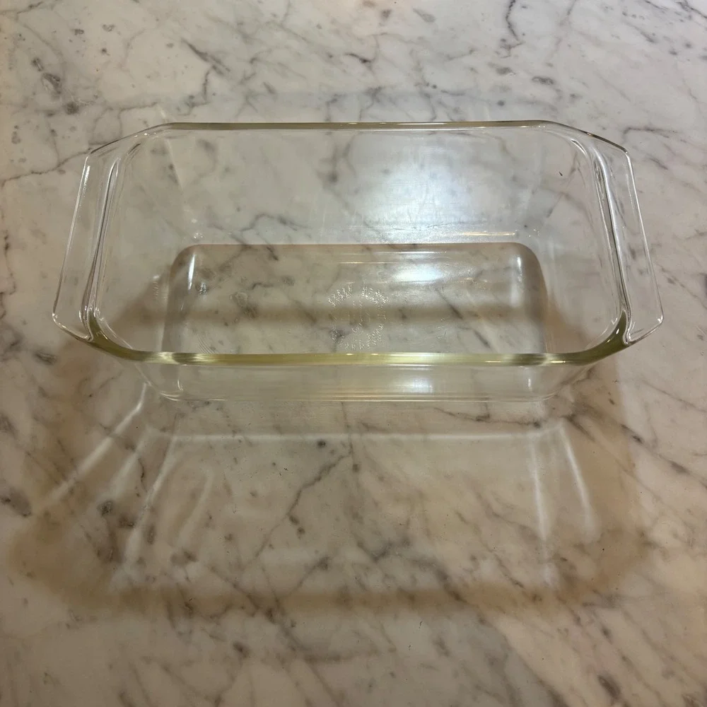 Vintage Pyrex 215-B Clear Glass Loaf Pan 9x5x3 Rectangular Baking Dish Ovenware